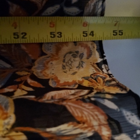 Lucky Brand Black Floral Maxi Dress Size Large Sheer Sleeves Teired V-Neck - Picture 12 of 12